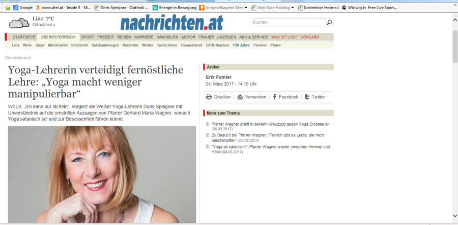 Artikel in den Nachrichten – Thema “Yoga”