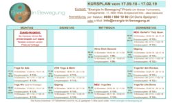 HERBST-Kursplan ist ONLINE …. Start: 17.09.2018