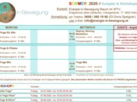 SOMMER Kurs- und Workshopplan ist ONLINE … Start: 13.07.2020