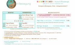 SOMMER-Kursplan … vom 10. Juli – 07. September 2023