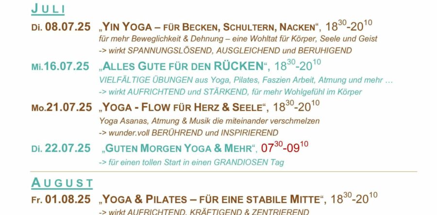 SOMMER – Specials 2025 … alles anders