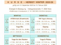 HERBST – Kurse & Workshops, Start 15.09.2025